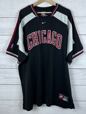 Vintage 90s Nike Team Authentics Chicago Bulls NBA Warm Up Shooting Shirt XXL